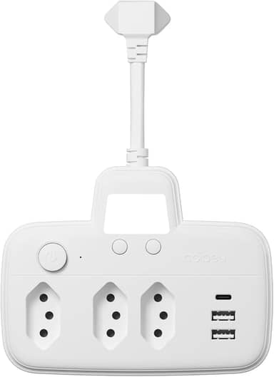 Extensao Eletrica, Extensão Tomada, Régua Tomada, Régua de Energia, Filtro de Linha com Luz, 3 Tomadas, 2 Interfaces USB, 1 Porta USB Tipo-C, Suporte a Tensão de 110-220V, Potência de 2200W