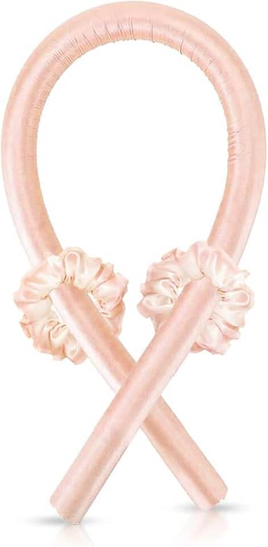 Modelador De Cachos Cetim Curling Rod Sem Calor + 2 Xuxinhas (Champagne, Extra grande)