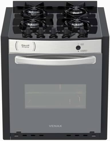 Fogao A Gas De Embutir Gaudi Prisma Vitreo El 4q Inox Gas Glp