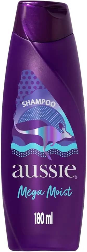 Aussie Mega Moist Óleo de Jojoba e Alga Marinha Australiana Shampoo 180 ml