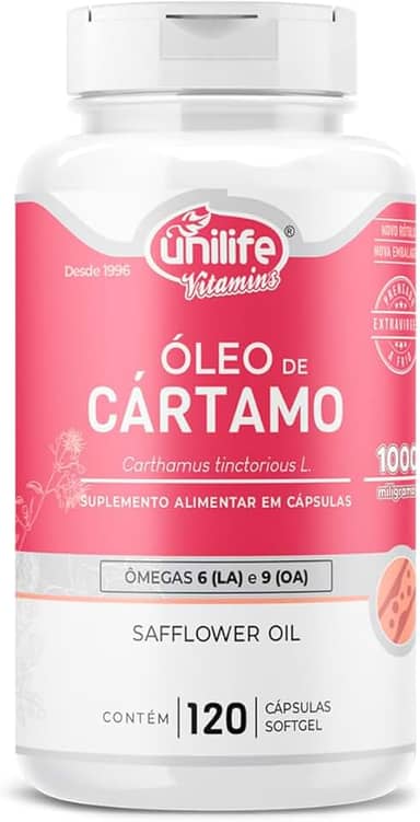 Óleo de Cartamo 1000mg com 120 cápsulas Unilife
