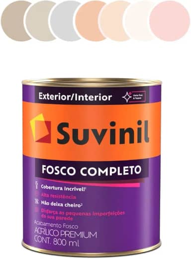 Tinta Acrílica Fosco Completo 800ml Tons Clássicos e Neutros Cores Claras Suvinil (Calopsita)