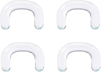 DOEARKO Retentor de septo de vidro 16 G a 8 G - 2 retentores pretos + 2 retentores transparentes em forma de U com O-Rings hipoalergênico invisível piercing de nariz para trabalho, esportes e cirurgia