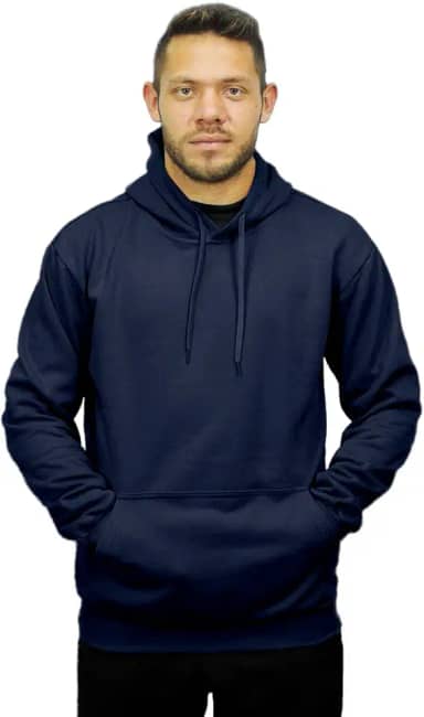 Blusa De Frio Moletom Bolso Canguru Com Capuz Liso Opice