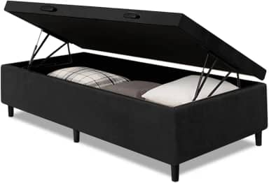 Cama Box com Baú Solteiro 0,88 com 41cm de Altura Prince Preto