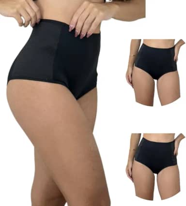 Kit 3 Calcinhas Compressoras Pós Parto Cintura Alta Cinta Modeladora Cós Alto Compressão Conforto Diário