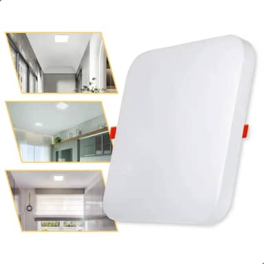 Plafon Led 36w Borda Infinita Quadrado Sobrepor Ou Embutir Luz Fria