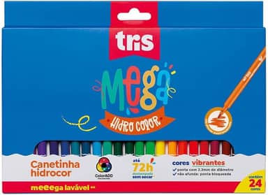 Hidrocor Pf, Tris, Mega Soft, Multicor, Pacote De 24