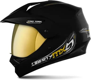 CAPACETE FECHADO PRO TORK LIBERTY MX VISION PRO PRETO TAM. 58 VIS. DOURADA