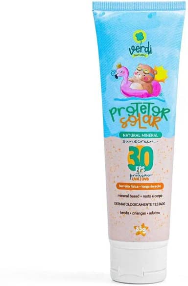 Protetor Solar Infantil Natural Físico Mineral