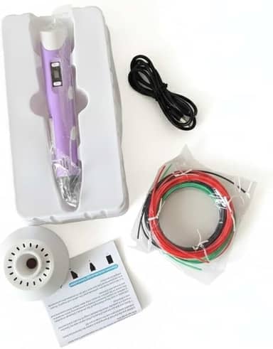 Caneta Impressão 3D Profissional c/Display LCD | Ajuste de Temperatura e Velocidade | Cores Variadas (Roxo)