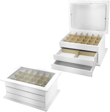 Porta Joias Bijuterias Grande Gavetas Armario Gaveteiro Luxo