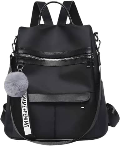 Bolsa Transversal Feminina Espaçosa Vira Mochila Anti Furto Dia a Dia Trabalho Alça Ajustável Blogueira - Marca VIBRANT ® (Preta)