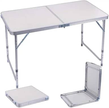 Mesa Vira Maleta 120 X 60 Mdf Camping Alumínio