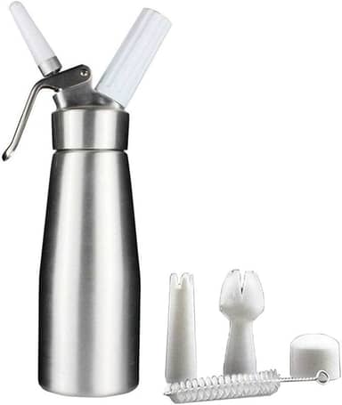 Sivaphe Dispensador manual de chantilly de alumínio 500 ml/1 litro para fazer sobremesas chiques caseiros gourmet chicote culinário - Compatível com carregadores de chantilly de 8 gramas (não