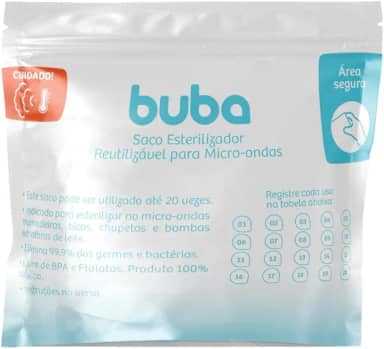 Buba Saco Esterilizador Reutilizavel Para Micro-Ondas Branco