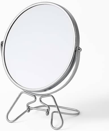 Espelho de Maquiagem Dupla Face com 7 Polegadas • Base Estável • Rotação 360° • Ideal para Make e Skincare (7)