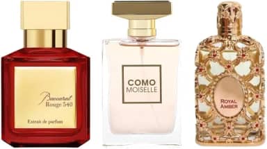 Kit 3 Perfumes Árabes Femininos | Baccarat, Moiselle & Royal Amber - Inspirados - Alta Fixação e Duração | Refil Spray Frasco PET 60ml