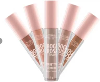 Boca Rosa Beauty Corretivo Líquido, Cor Jasmim 1, Clara/Neutra, Alta Cobertura, Longa Duração, Acabamento Natural, corretivo líquido pele clara, para olheiras, vegano longa duração