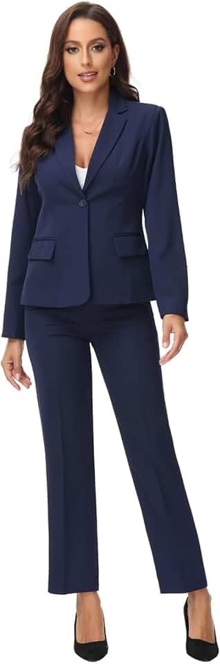 Conjunto de 2 peças para mulheres, ternos de negócios para mulheres, ternos para trabalho, calças femininas profissionais