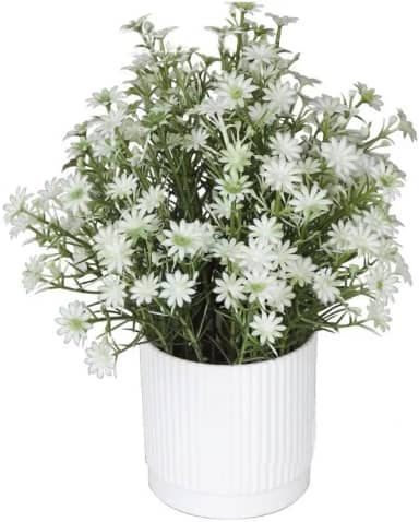 Planta artificial pequena de crisântemo – planta falsa para decoração de mesa de centro, decoração de casa