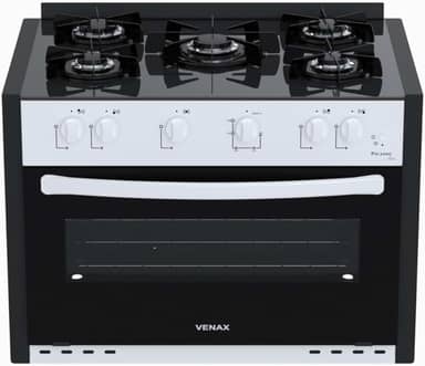Fogao de Embutir 5 Bocas Venax Picasso Line Branco Gas Glp