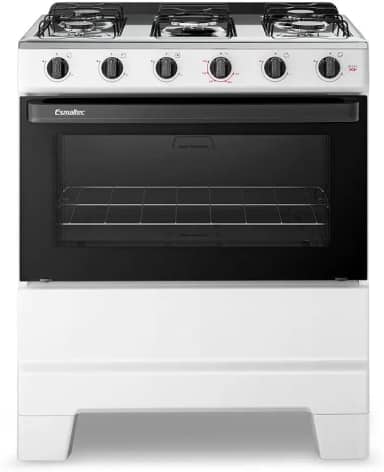 Fogão de Piso 5 Bocas Esmaltec F5ISB Ideal Pop | Mesa em Aço Inox, Acendimento Manual, Branco