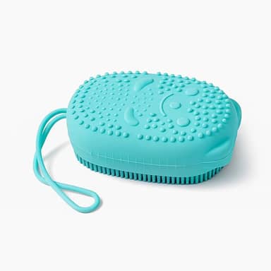 Esponja de Banho de Silicone Macia Ideal para Qualquer tipo de Pele Massageadora na Cor Verde com Alça Original