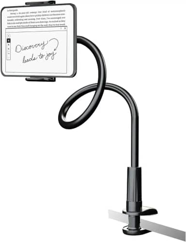 Suporte ajustável para tablet Kindle pescoço de ganso para leitura na cama, mãos livres, compatível com dispositivos de 4,7 a 8,3 polegadas