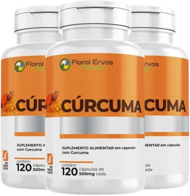 Cúrcuma 500 mg 3x 120 Cápsula Açafrão Tumérico Açafrão Índia