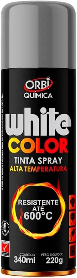 Tinta Spray De Alta Temperatura Prata Para Pintura Roda Escapamento Motor Forno Fogão Churrasqueira Até 600°C
