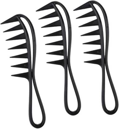 barenx 3 peças de pente masculino oleoso para salão de beleza, penteado, penteado, dentes largos