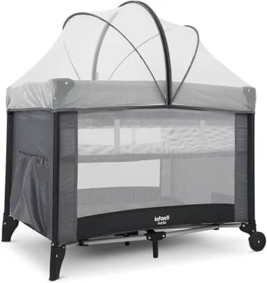 Berço portátil desmontável Hello cor Cinza Infanti