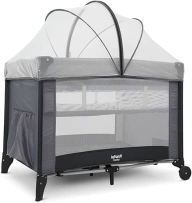 Berço portátil desmontável Hello cor Cinza Infanti