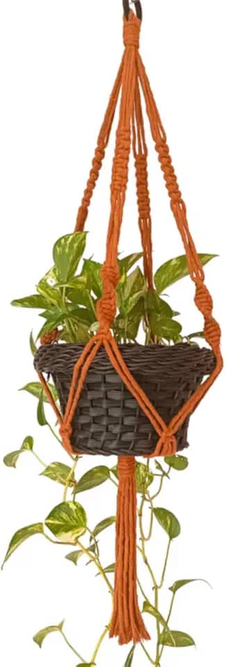 Suporte Corda Para Pendurar Vasos de Plantas 70 cm Telha Arte Macrame