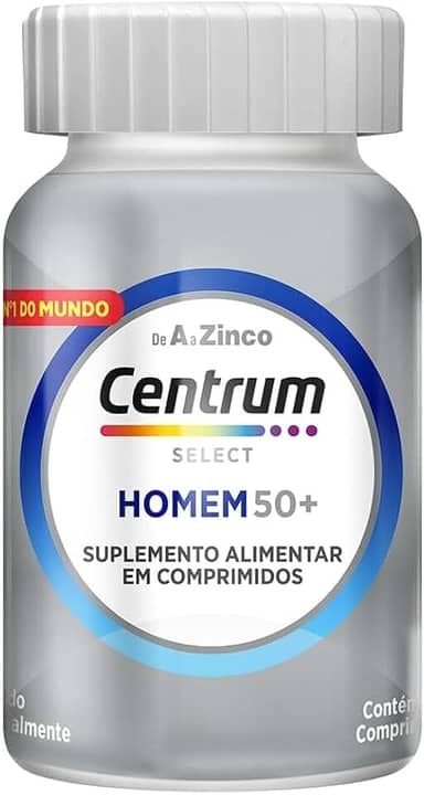 Centrum Homem 50 Mais Multivitaminico, com Vitamina D, Vitamina B12, Calcio e Magnesio, 60 Comprimidos