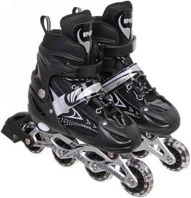 Patins Roller Inline 4 Rodas Skates Ajustavél com Rodas Iluminadas Jovens e Adultos, Para iniciantes, Adequado para uso Interno e Externo Roller Quad