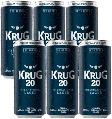 Pack 06un Cerveja Krug 20 Internacional Lager Sem Glúten 473ml