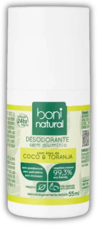 Desodorantes Roll-On Coco e Toranja 55ml - Boni Natural