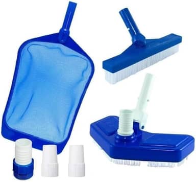 Kit de Limpeza de Piscina Pequena Fibra Vinil Alvenaria Linha Leve