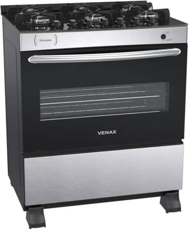 FOGAO A GAS PICASSO VITREO 6 Q INOX GÁS GLP