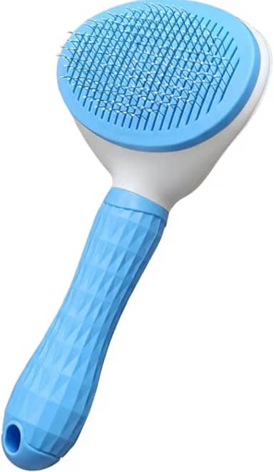 Escova Pet Rasqueadeira Pet 1-Click Tira Pelos Cabo Borracha Para Cachorro E Gatos 3 Cores (Azul)