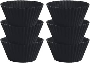 Forma de cupcake de silicone kit 6un forno air fryer não gruda (Preta)