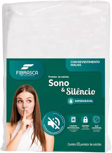 Capa protetor de Colchão Impermeável Sono e SILÊNCIO – Casal 140 x 190 cm, branco