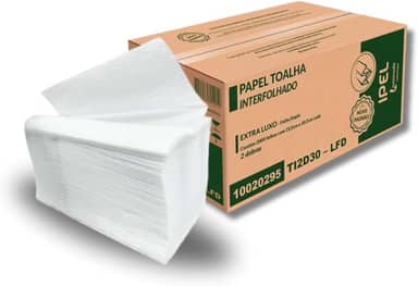 Papel Para Secar a Mão Interfolha Interfolhado Folha Dupla Qualidade Premium Caixa 2000fls