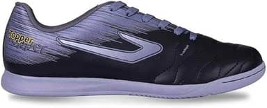 Chuteira Topper Flame Fsal, Preto/Cinza/Azul, 40