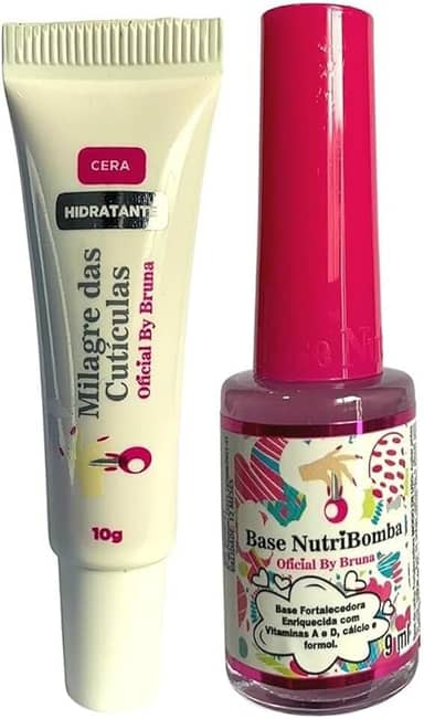 Kit Nutribomba - Base Fortalecedora + Milagre das Cutículas - Tratamento para Unhas, Crescimento Rápido e Hidratação Profunda, By Bruna