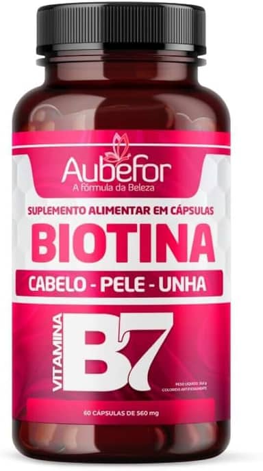 Biotina para Cabelos Pele e Unhas Estimula o Crescimento e Combate a Queda Contém 560mcg por Porção