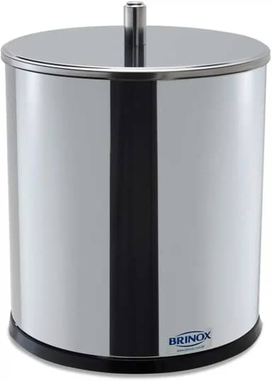 Lixeira Inox com Tampa, 5,4 Litros, Decorline Lixeiras, 18,5 x 23 cm, Aço Inox, Brinox