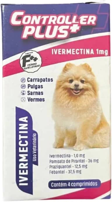 Controller Plus - Remédio Anti Pulgas, Carrapatos, Vermes E Sarnas 4 Comp 5kg